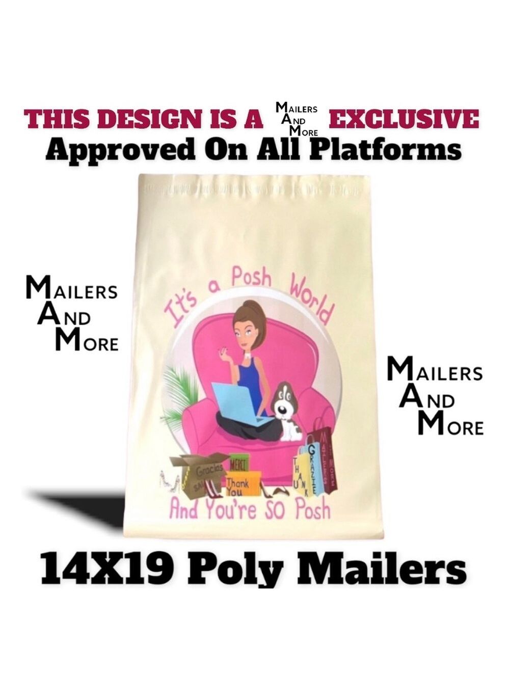 25 14X19 Posh World Poly Mailers PRICE IS FIRM - Picture 8 of 12